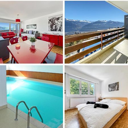 شقة Pied-A-Terre In Crans-Montana, Pool And View - Swiss Alps المظهر الخارجي الصورة